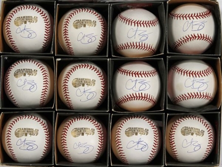 Lot of Twelve (12) Curt Schilling Single-Signed 2007 World Series and MLB Baseballs (MLB Authenticated)